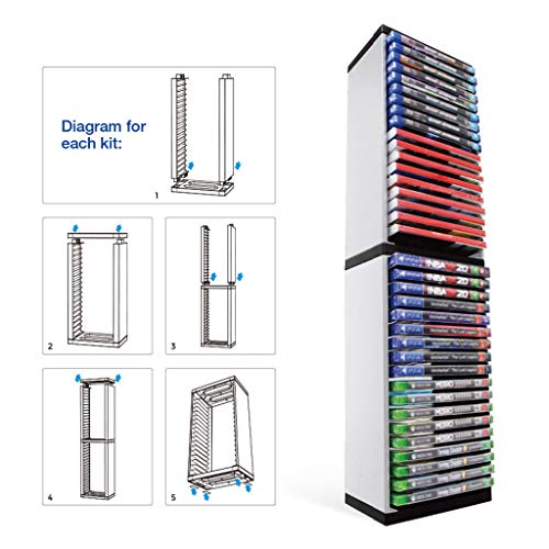 Beiyasi Host Game Disk Tower Storage Rack Store 36 Discos de Juego para PS4 PS5 Switch XboxOne Host Game Disk Tower Storage Rack