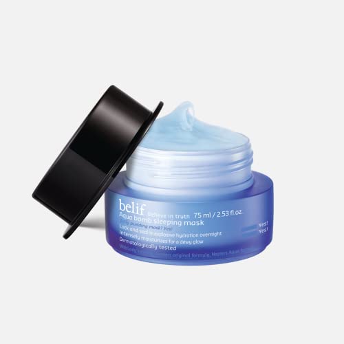 Belif Aqua Bomb Sleeping Mask 75ml | Mascarilla facial relajante para pieles secas | Tratamiento facial, hidratación, productos de belleza libres de tóxicos