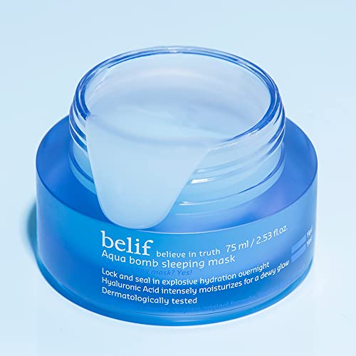 Belif Aqua Bomb Sleeping Mask 75ml | Mascarilla facial relajante para pieles secas | Tratamiento facial, hidratación, productos de belleza libres de tóxicos