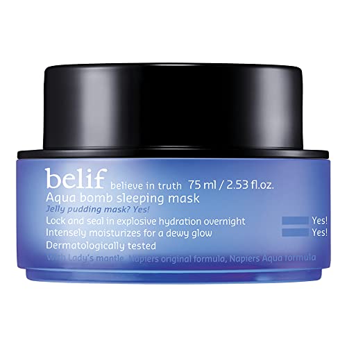 Belif Aqua Bomb Sleeping Mask 75ml | Mascarilla facial relajante para pieles secas | Tratamiento facial, hidratación, productos de belleza libres de tóxicos