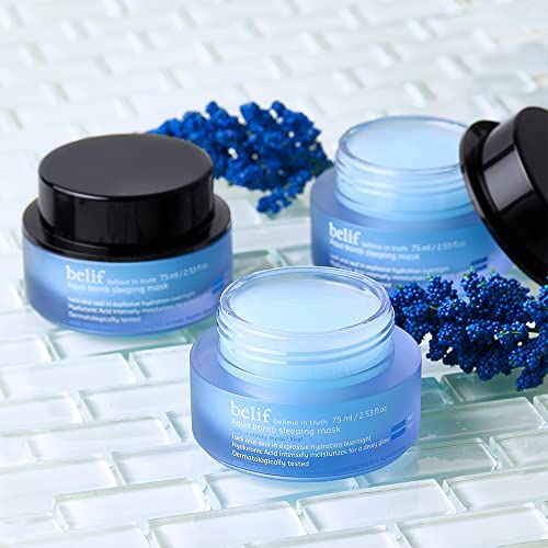Belif Aqua Bomb Sleeping Mask 75ml | Mascarilla facial relajante para pieles secas | Tratamiento facial, hidratación, productos de belleza libres de tóxicos