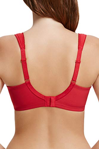 Berlei Beauty Everyday B521-PSN Women's Passion Red Lace Non-Padded Underwired Minimizer Bra 100F