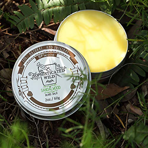 BFWood Bálsamo Barba Aroma de Sándalo para Hombres 60g – Tonifica, Hidrata, Acondiciona su Barba