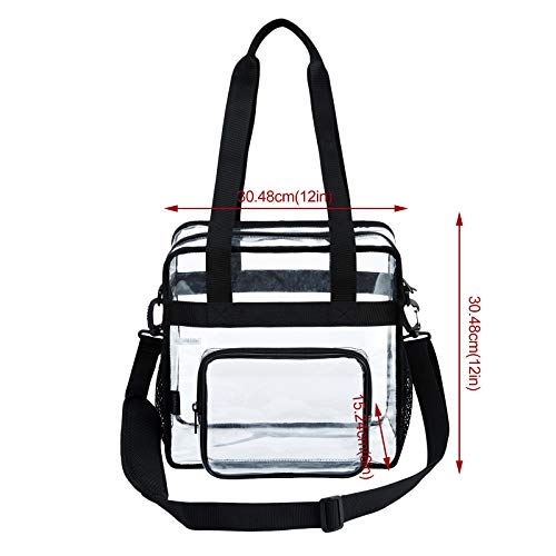 Bilingsley Multipurpose Fashion Girl Wild Jelly and Makeup Transparent Handbag Elegant Durable Portable PVC Handbag (Black, 31 * 31 * 15)