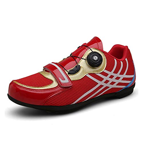 BING FENG Zapatillas de Ciclismo sin enchufes Racing Shoes MTB Ciclo Sneaker Otoño Invierno Nentry-Level Individual Zapatos Pareja Zapatos para los Amantes del Ciclismo (Color : Red, Size : 41)