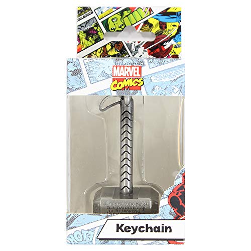 Bioworld BIO-KE070702MAR Marvel Comics Thor Mjolnir Hammer Llavero 3D de metal, tamaño único, multicolor, 16 cm