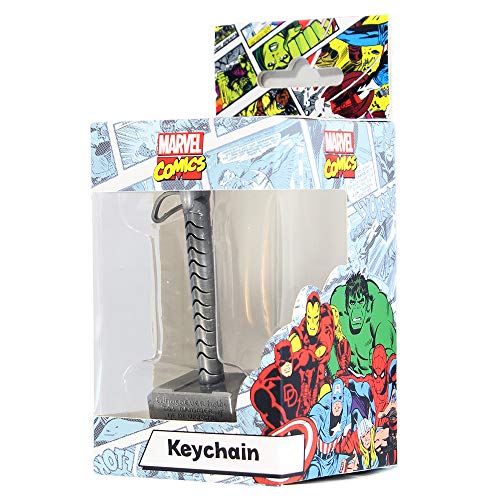 Bioworld BIO-KE070702MAR Marvel Comics Thor Mjolnir Hammer Llavero 3D de metal, tamaño único, multicolor, 16 cm