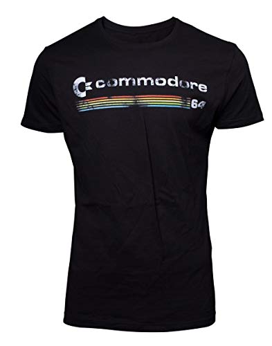 Bioworld EU Commodore 64 Men's Logo T-Shirt, Small, (TS878446C64-S) Camiseta, Negro (Black Black), S para Hombre