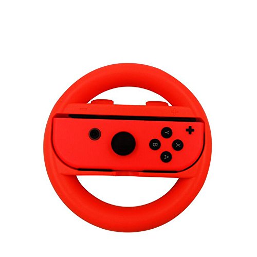 BJ-SHOP Volante Switch,Joy-con Racing Wheel Controladores Handle Grips para Ergonomic Design Switch Mario Kart (Azul y Rojo)