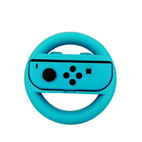 BJ-SHOP Volante Switch,Joy-con Racing Wheel Controladores Handle Grips para Ergonomic Design Switch Mario Kart (Azul y Rojo)