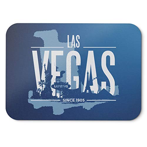 BLAK TEE Las Vegas USA Skyline Mouse Pad 18 x 22 cm in 3 Colours Blue