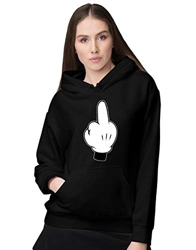 BLAK TEE Mujer Middle Cartoon Finger Capucha S
