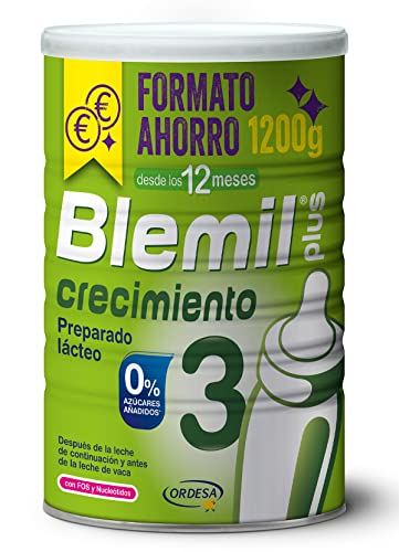 Blemil Plus 3 Crecimiento 0% Azúcares Añadidos - Preparado Lácteo en polvo, Desde los 12 Meses, 1200g
