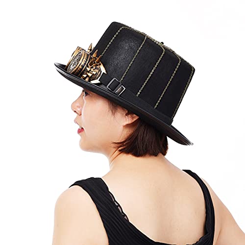 BLESSUME Sombrero Steampunk Gótico Chistera con Gafas Unisex (Colore C, M)