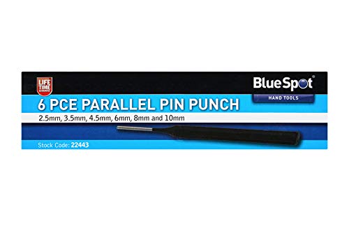 Blue Spot 22443 paralelo punzón de clavo, negro, juego de 6 piezas