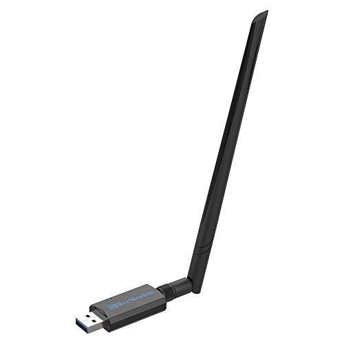 Blueshadow Antena de Adaptador USB WiFi 1200Mbps - Dongle de Tarjeta de Red inalámbrica Wi-Fi AC de Banda Dual 2.4G / 5G con Antena de Alta Ganancia para PC de sobremesa Compatible con Windows XP