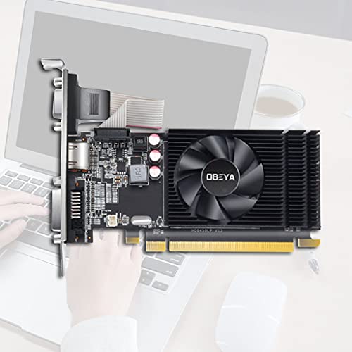 BMBN Tarjeta gráfica R5 220 2G, Obeya R5 220 2G D3 Tarjeta gráfica de Pantalla Independiente LOL Game Interfaz Vga Compatible con Hdmi R5-220 Ventilador Grande Individual de 64 bits