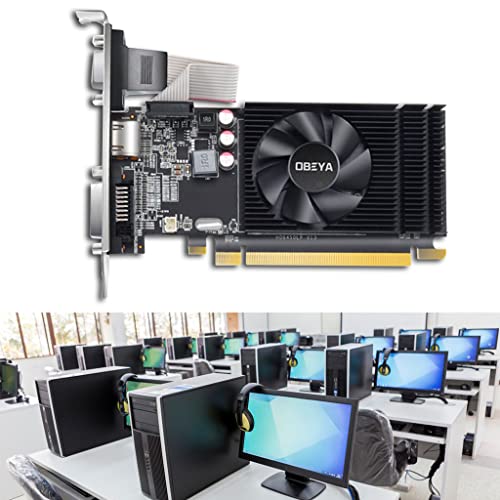 BMBN Tarjeta gráfica R5 220 2G, Obeya R5 220 2G D3 Tarjeta gráfica de Pantalla Independiente LOL Game Interfaz Vga Compatible con Hdmi R5-220 Ventilador Grande Individual de 64 bits