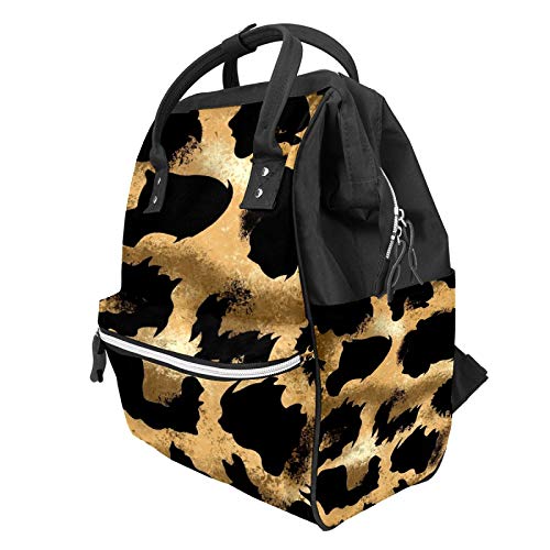 Bolsa de pañales Mochila Leopardo Wildcat Skins Marrón Multifunción Viaje Mochila Bebé Cambiador Bolsas de Gran Capacidad Impermeable Elegante
