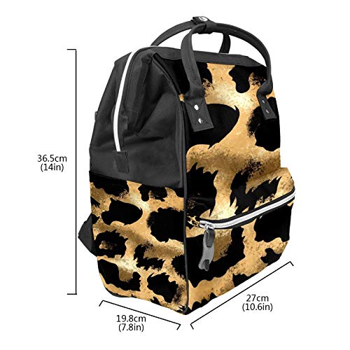 Bolsa de pañales Mochila Leopardo Wildcat Skins Marrón Multifunción Viaje Mochila Bebé Cambiador Bolsas de Gran Capacidad Impermeable Elegante