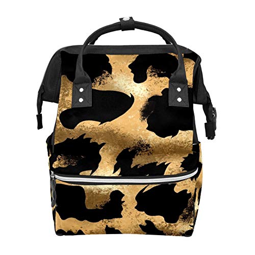 Bolsa de pañales Mochila Leopardo Wildcat Skins Marrón Multifunción Viaje Mochila Bebé Cambiador Bolsas de Gran Capacidad Impermeable Elegante