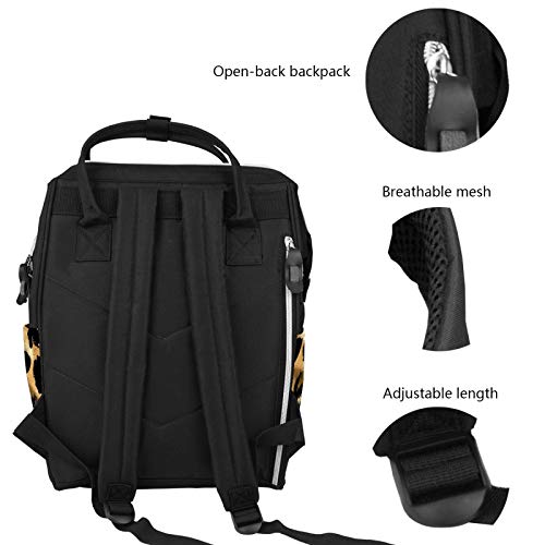 Bolsa de pañales Mochila Leopardo Wildcat Skins Marrón Multifunción Viaje Mochila Bebé Cambiador Bolsas de Gran Capacidad Impermeable Elegante