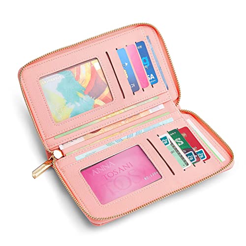 Bolso bandolera para mujer con diseño de cartera de hombro pequeño para tarjetas de viaje, rosa (Rosa/Rebel Fun.), Small