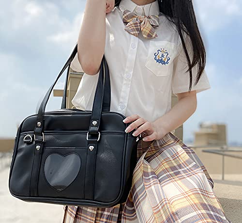Bolso de las mujeres estilo japonés corazón forma bolsos de la escuela grandes JK bolsas niñas lolita hombro Cosplay Amine bolsa de mano