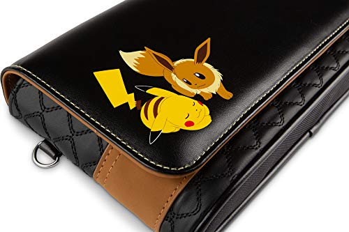 Bolso estuche para Nintendo Switch o Nintendo Switch Lite y para accesorios, diseño de Pikachu y Eevee de Pokémon