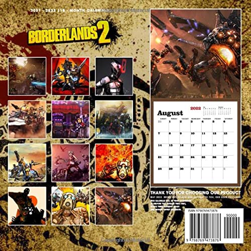 Borderlands 2: OFFICIAL 2022 Calendar - Video Game calendar 2022 - Borderlands 2 -18 monthly 2022-2023 Calendar - Planner Gifts for boys girls kids ... games Kalendar Calendario Calendrier)