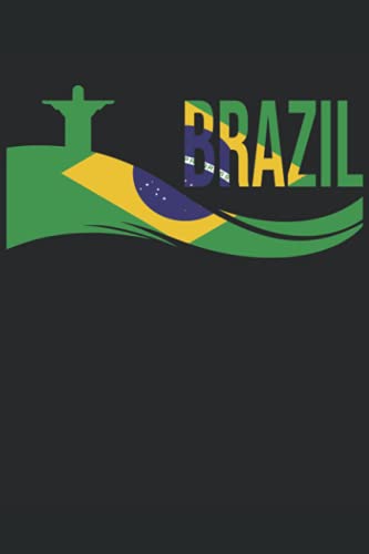Brazil: Brazilian Flag Christ The Redeemer Statue Blank Lined Journal