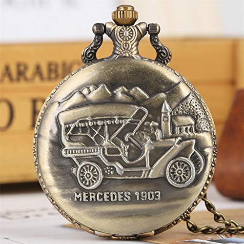 Bronze Car Quartz Pocket Watch Steam Chain Wall Clock Men's and Women's Antique Jewelry Watch Gifts