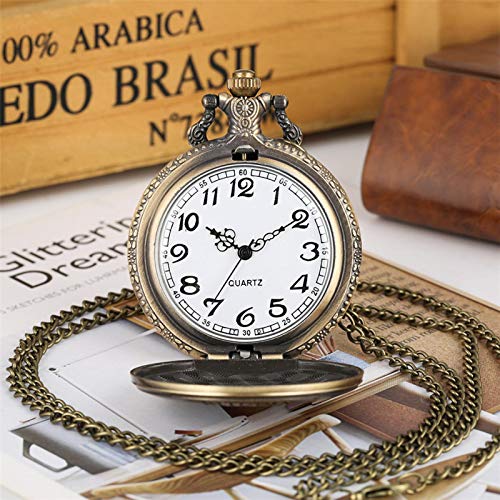 Bronze Car Quartz Pocket Watch Steam Chain Wall Clock Men's and Women's Antique Jewelry Watch Gifts