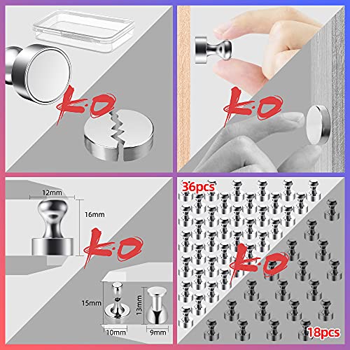 BUSATIA Imán 36 piezas, Imanes de Neodimio con Caja de Almacenamiento, N52 Potentes Imanes de 12x16mm para Pizarra Tablero Magnético Refrigerador Mini Imán Portátil