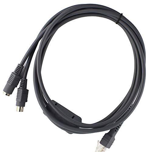 Cable CBA-K01-S07PAR PS2 para Motorola Symbol LS2208 LS4208 DS6708 Escáner de código de barras, cable de cuña de teclado PS2 recto de 6 pies 2M