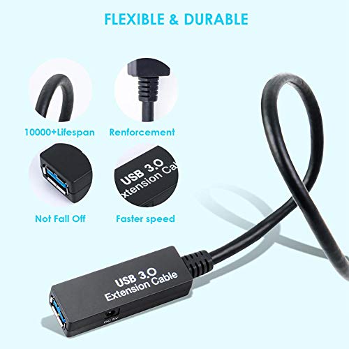 Cable De Datos Estable USB Compatible para Oculus Quest Link Steam VR, Cable De Extensión (8M) con Chip Amplificador De Relé Y Cable USB 3.0