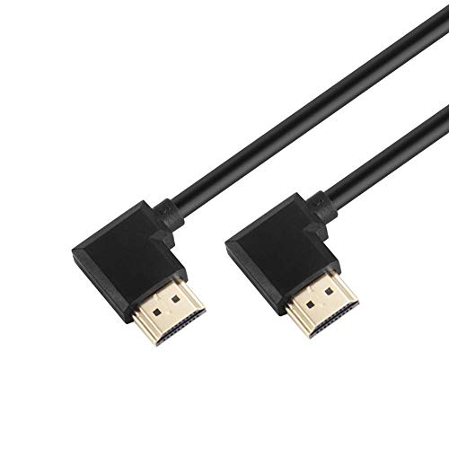 Cable HDMI 4K Ángulo de 90°, macho a macho ultra corto con codo de 90 grados ángulo recto soporte 4K 1080P para HDTV PS4 Xbox proyectores (0.5m)