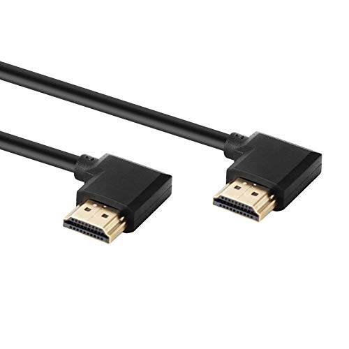 Cable HDMI 4K Ángulo de 90°, macho a macho ultra corto con codo de 90 grados ángulo recto soporte 4K 1080P para HDTV PS4 Xbox proyectores (0.5m)
