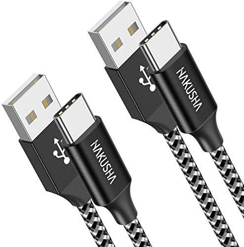 Cable USB Tipo C, [2Pack 2M] 3A Cargador Tipo C Carga Rápida y Sincronización Cable USB C para Galaxy Samsung S20/S10/S9/S8/M51/M31/M21/Note 10/Note 9, Huawei P40/P30/P20, Redmi Note 9 Pro/9/8