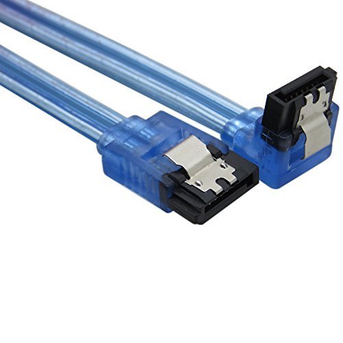 Cabledeconn 2Pcs/Set (Sata III 6 Gbps Cable Recto Y Ángulo de 90 Grados con Bloqueo Latch) 50 cm