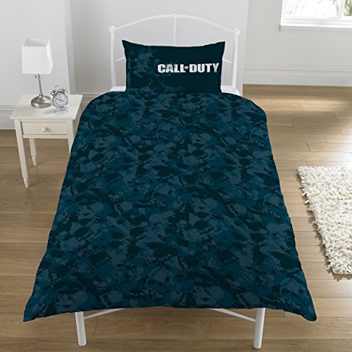 Call of Duty Edredón Individual con Dise&ntilde, poliéster, Azul Marino