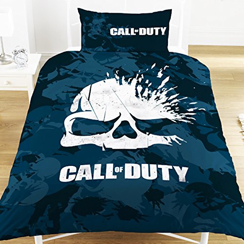 Call of Duty Edredón Individual con Dise&ntilde, poliéster, Azul Marino