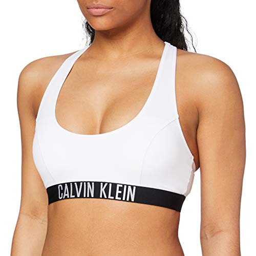 Calvin Klein Bralette-rp Parte Superior de Bikini, Pvh Classic White, S para Mujer