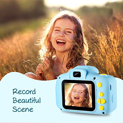 Cámara para Niños Infantil Cámara de Fotos Digital Cámara Juguete para Niños 2 Pulgadas 12MP 1080P HD Selfie Video Cámara Regalos Ideales para Niños Niñas de 3-10 Años con Tarjeta TF 32 GB (Azul)