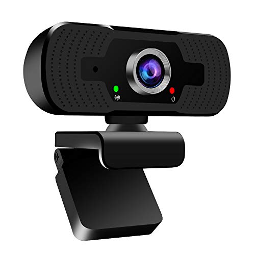 Cámara Web Webcam 1080P Full HD con Micrófono, Webcam USB Streaming Cámara para PC Reducción de Ruido Estéreo para Videollamadas, Grabación, Conferencias con Clip Giratorio Compatible con Windows,Mac