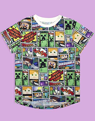 Camiseta de Minecraft Overworld Steve Creeper Camiseta de Manga Corta para niños