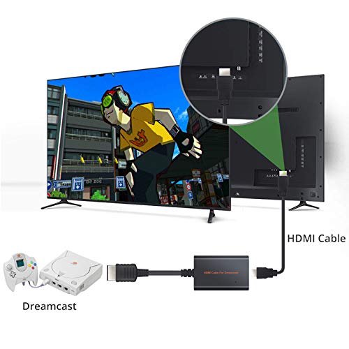 CAMWAY Cable HDMI para Sega Dreamcast DC Consola Plug and Play Sega Dreamcast a HDMI Convertidor Adaptador