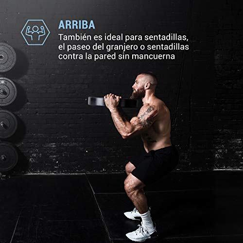 Capital Sports Elongate 2020 - Discos de Peso para Pesas, Material de Caucho endurecido, Resistente a los Golpes, Abertura de 50,4 mm con Anillo Interior de Acero, 2 Discos x 20 kg, Negro