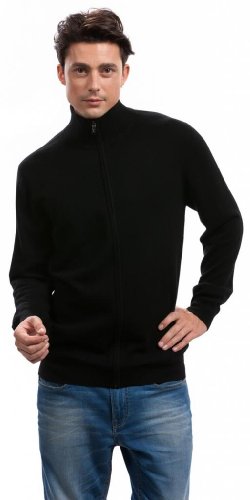 Cardigan para Hombre - 100% Cashmere - by Citizen Cashmere (Negro), XXL (42 103-02-05)