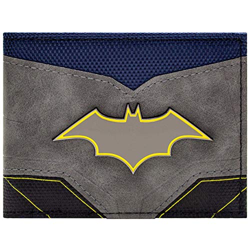 Cartera de Batman Estilo de Traje con Insignia Gris